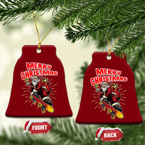 Santa Skateboarding Xmas Ceramic Ornament Funny Skater Xmas TS14 Print Your Wear