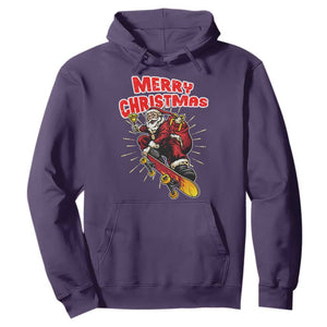 Santa Skateboarding Christmas Hoodie Funny Skater Xmas TS14 Purple Print Your Wear