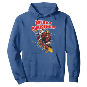 Santa Skateboarding Christmas Hoodie Funny Skater Xmas TS14 Royal Blue Print Your Wear