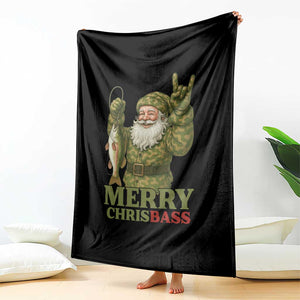 Funny Santa Camo Fishing Throw Blanket Merry Chrisbass TS14 Print Your Wear