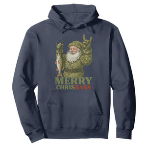 Funny Santa Camo Fishing Hoodie Merry Chrisbass TS14 Navy Print Your Wear