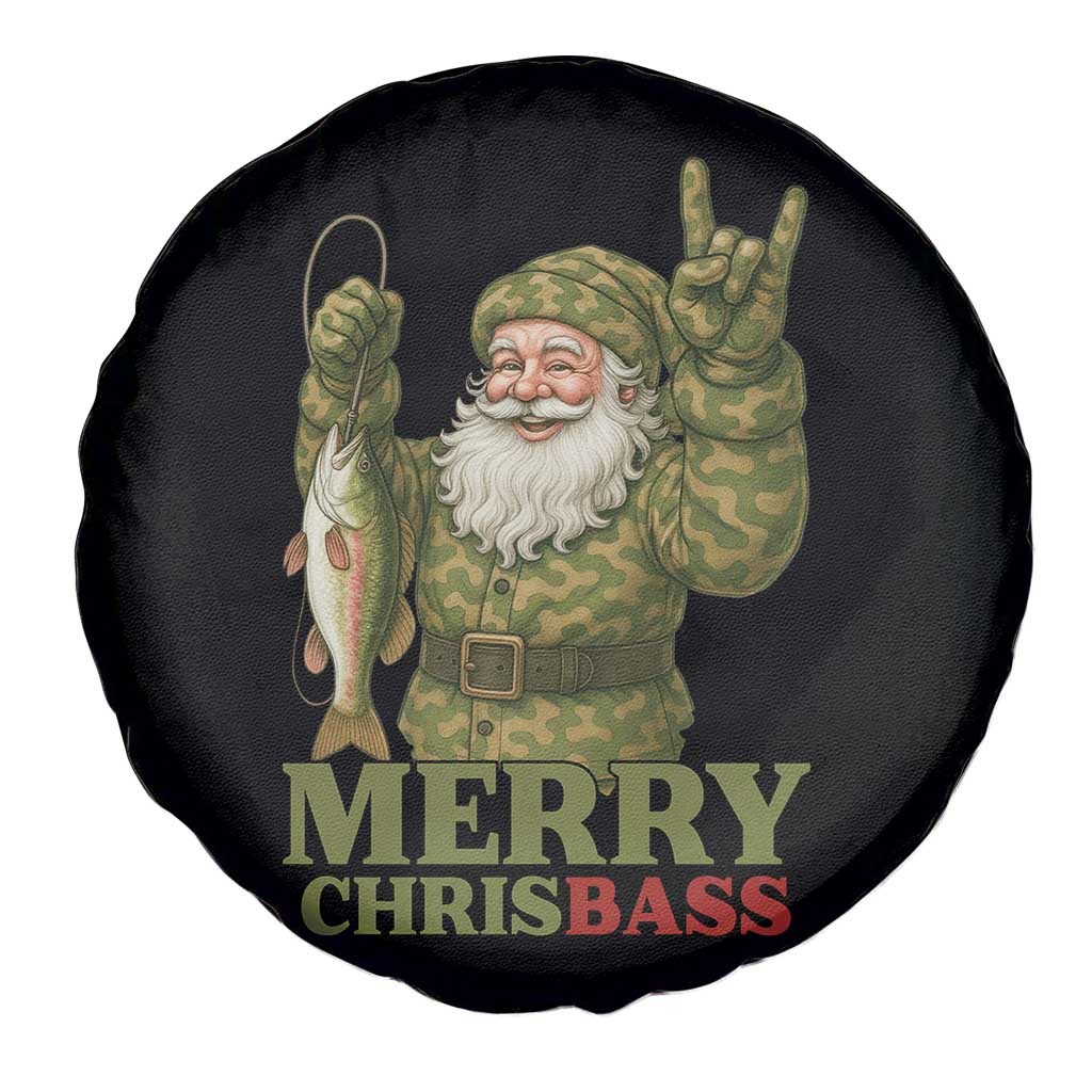 Funny Santa Camo Fishing Spare Tire Cover Merry Chrisbass TS14 Print Your Wear
