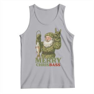 Funny Santa Camo Fishing Tank Top Merry Chrisbass TS14 Athletic Heather Print Your Wear