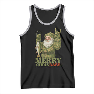 Funny Santa Camo Fishing Tank Top Merry Chrisbass TS14 Black Athletic Heather Print Your Wear