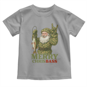 Funny Santa Camo Fishing Toddler T Shirt Merry Chrisbass TS14 Sport Gray Print Your Wear