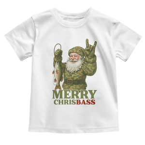 Funny Santa Camo Fishing Toddler T Shirt Merry Chrisbass TS14 White Print Your Wear