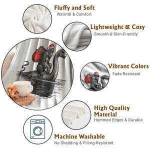 Funny Bigfoot Christmas Throw Blanket Sasquatch Loch Ness Cryptid Xmas TS14 Print Your Wear