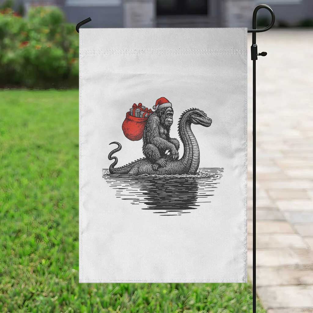 Funny Bigfoot Christmas Garden Flag Sasquatch Loch Ness Cryptid Xmas TS14 Print Your Wear