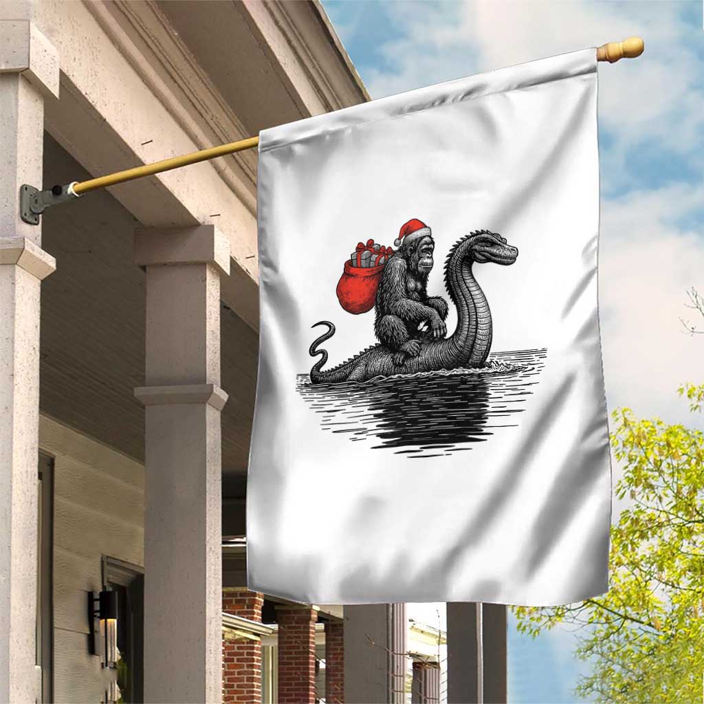 Funny Bigfoot Christmas Garden Flag Sasquatch Loch Ness Cryptid Xmas TS14 Print Your Wear