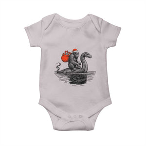 Funny Bigfoot Christmas Baby Onesie Sasquatch Loch Ness Cryptid Xmas TS14 Ice Gray Print Your Wear