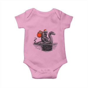 Funny Bigfoot Christmas Baby Onesie Sasquatch Loch Ness Cryptid Xmas TS14 Light Pink Print Your Wear