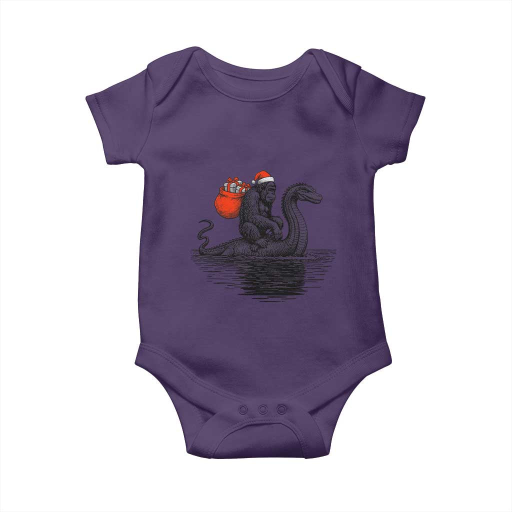 Funny Bigfoot Christmas Baby Onesie Sasquatch Loch Ness Cryptid Xmas TS14 Purple Print Your Wear