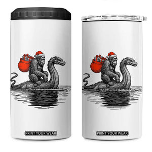 Funny Bigfoot Christmas 4 in 1 Can Cooler Tumbler Sasquatch Loch Ness Cryptid Xmas TS14 One Size: 16 oz White Print Your Wear