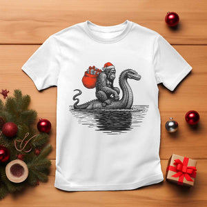 Funny Bigfoot Christmas T Shirt Sasquatch Loch Ness Cryptid Xmas TS14 White Print Your Wear