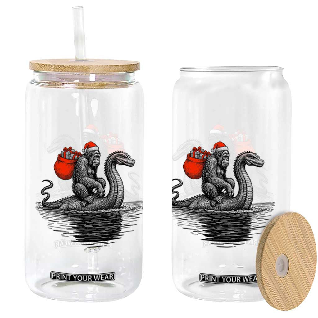 Funny Bigfoot Christmas Glass Can Sasquatch Loch Ness Cryptid Xmas TS14 Print Your Wear