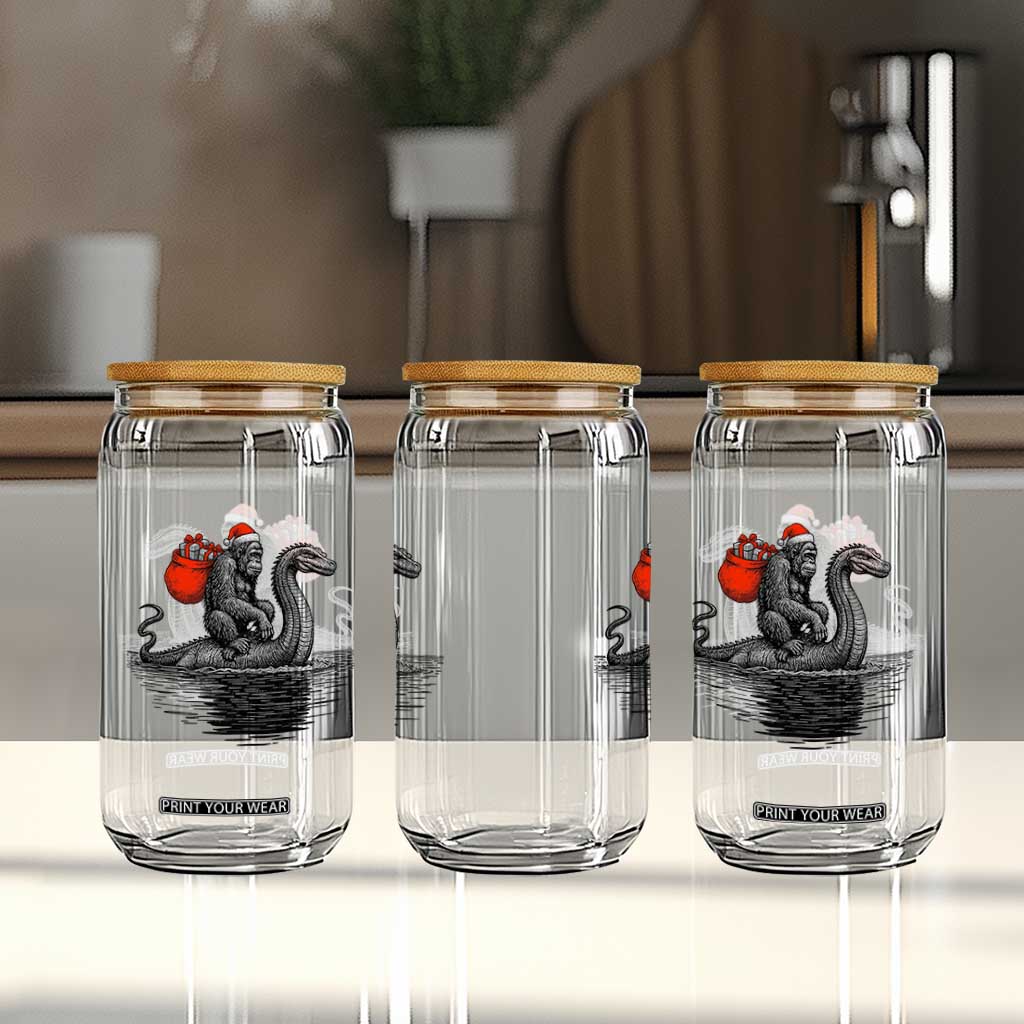 Funny Bigfoot Christmas Glass Can Sasquatch Loch Ness Cryptid Xmas TS14 Print Your Wear