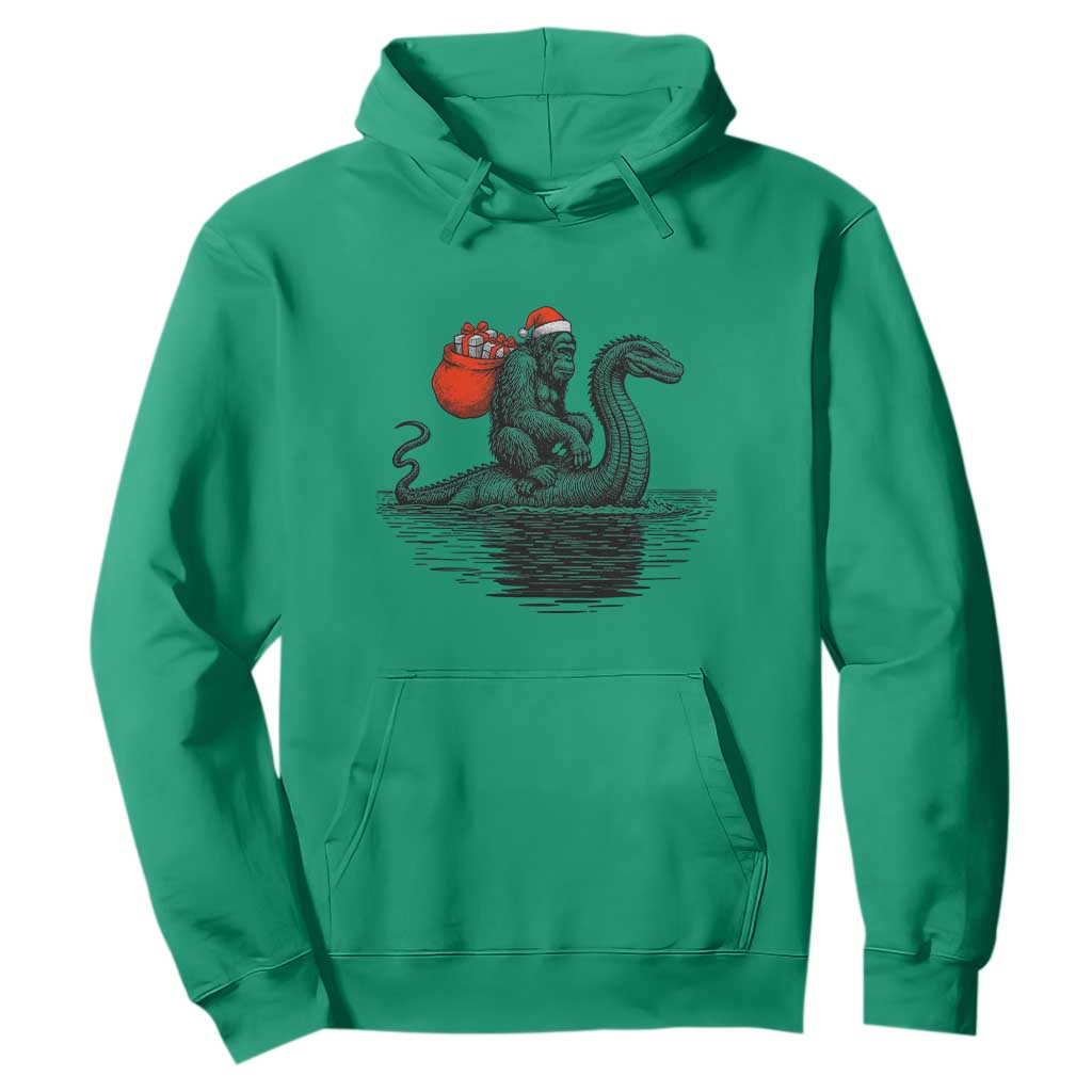 Funny Bigfoot Christmas Hoodie Sasquatch Loch Ness Cryptid Xmas TS14 Irish Green Print Your Wear