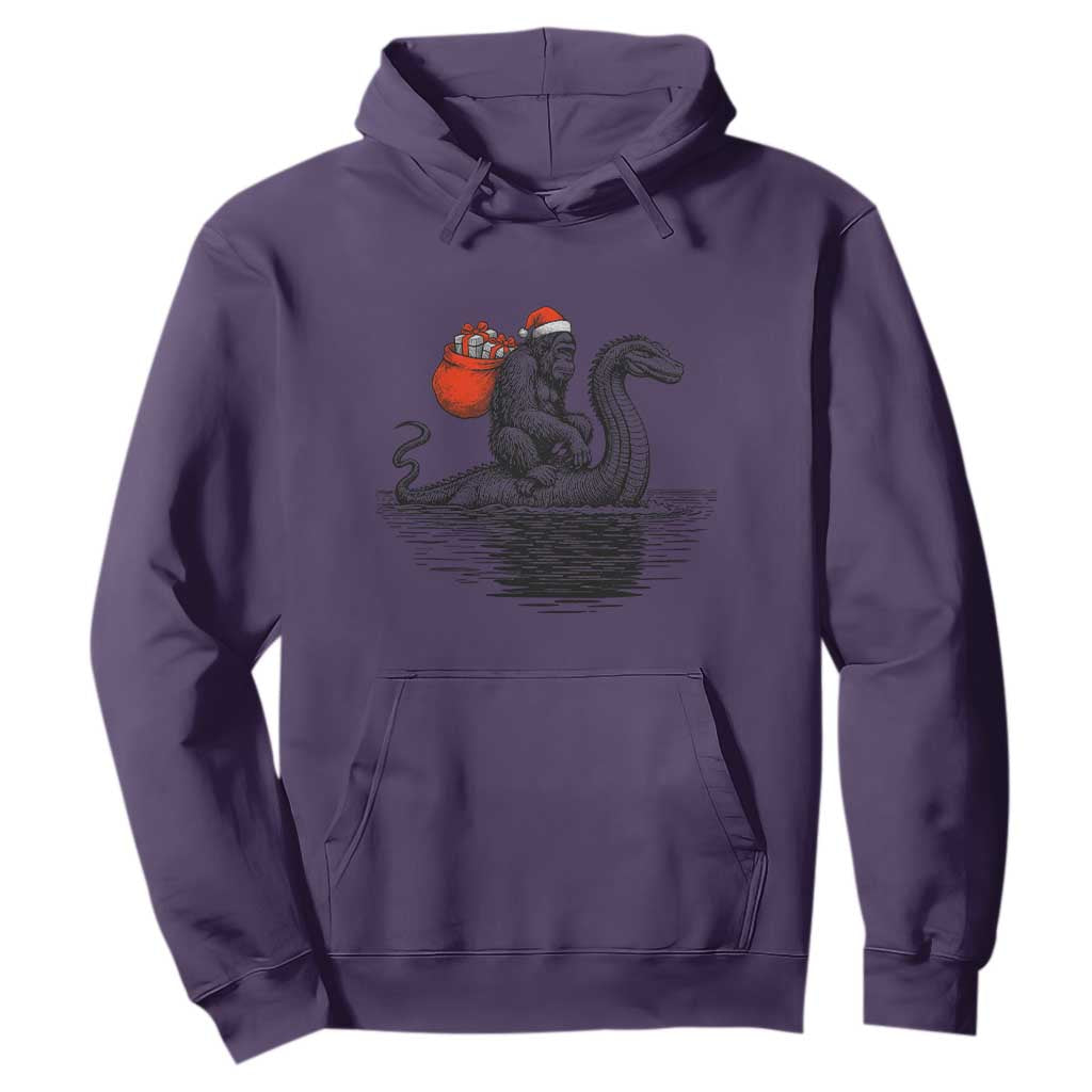 Funny Bigfoot Christmas Hoodie Sasquatch Loch Ness Cryptid Xmas TS14 Purple Print Your Wear
