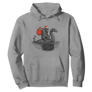 Funny Bigfoot Christmas Hoodie Sasquatch Loch Ness Cryptid Xmas TS14 Sport Gray Print Your Wear