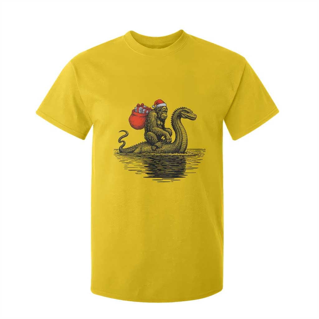 Funny Bigfoot Christmas T Shirt For Kid Sasquatch Loch Ness Cryptid Xmas TS14 Daisy Print Your Wear
