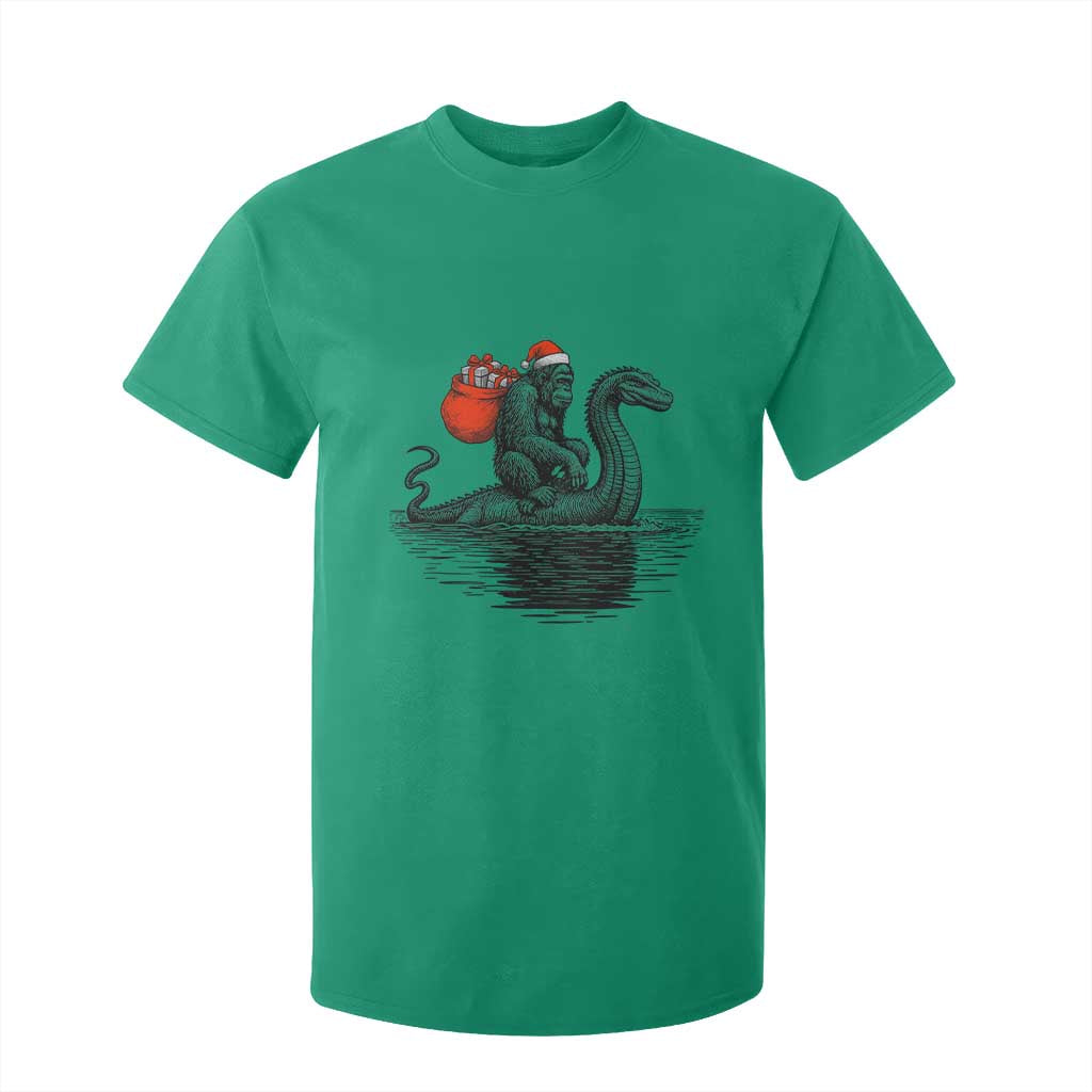 Funny Bigfoot Christmas T Shirt For Kid Sasquatch Loch Ness Cryptid Xmas TS14 Irish Green Print Your Wear
