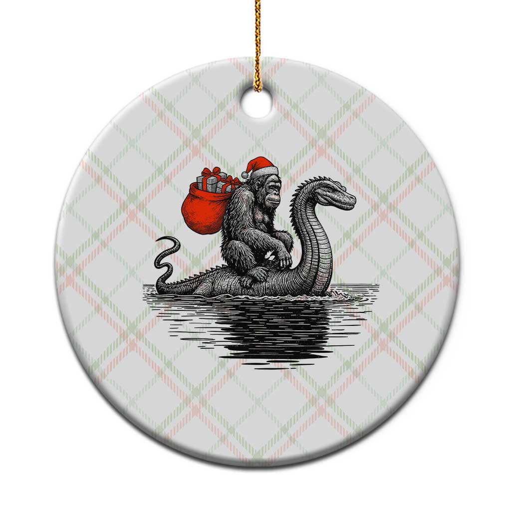 Funny Bigfoot Xmas Ceramic Ornament Sasquatch Loch Ness Cryptid Xmas TS14 1pc Christmas Plaid Print Your Wear