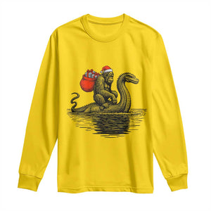 Funny Bigfoot Christmas Long Sleeve Shirt Sasquatch Loch Ness Cryptid Xmas TS14 Daisy Print Your Wear