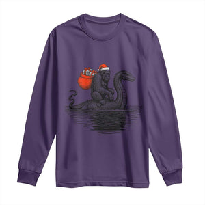 Funny Bigfoot Christmas Long Sleeve Shirt Sasquatch Loch Ness Cryptid Xmas TS14 Purple Print Your Wear