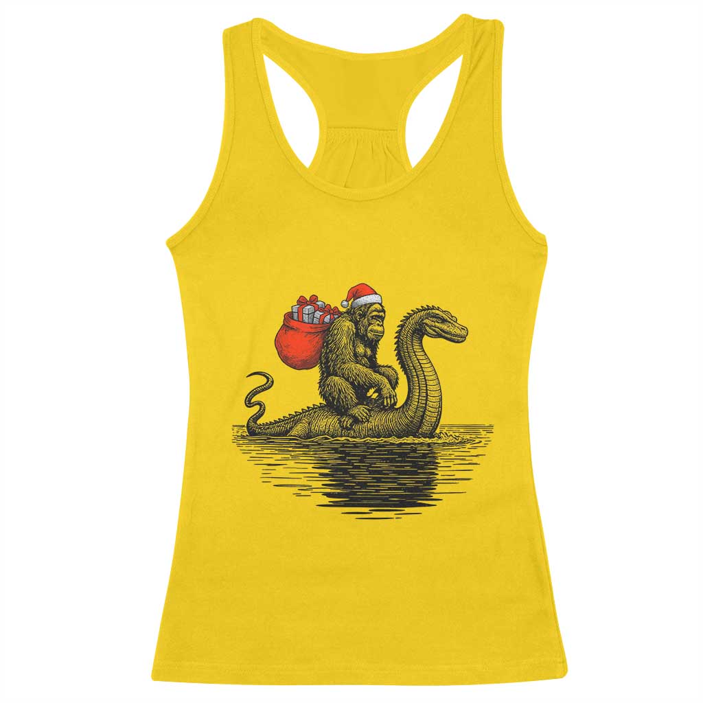 Funny Bigfoot Christmas Racerback Tank Top Sasquatch Loch Ness Cryptid Xmas TS14 Daisy Print Your Wear