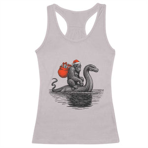 Funny Bigfoot Christmas Racerback Tank Top Sasquatch Loch Ness Cryptid Xmas TS14 Ice Gray Print Your Wear