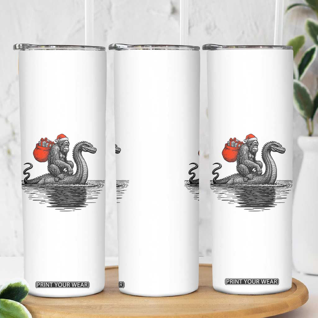 Funny Bigfoot Christmas Skinny Tumbler Sasquatch Loch Ness Cryptid Xmas TS14 Print Your Wear