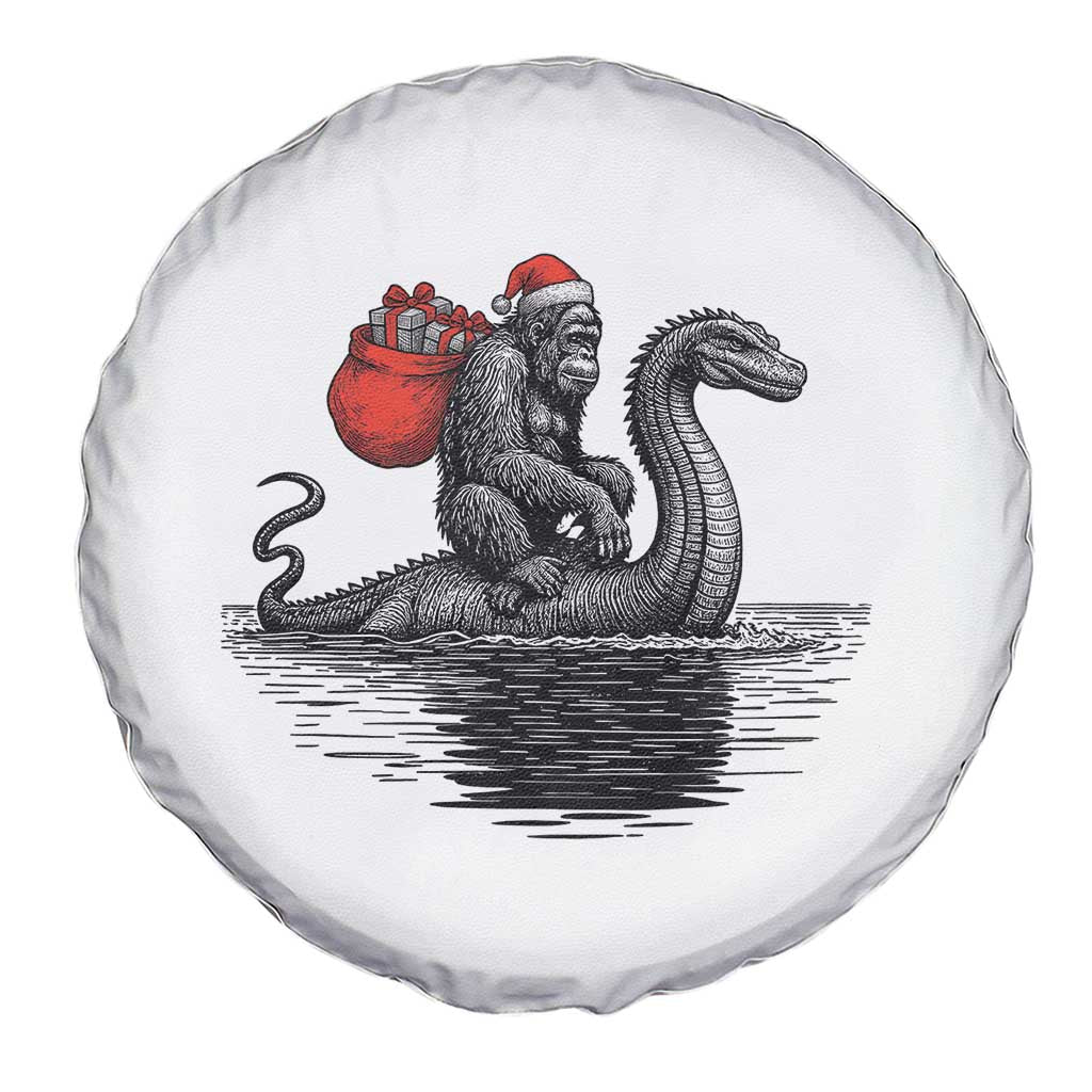 Funny Bigfoot Christmas Spare Tire Cover Sasquatch Loch Ness Cryptid Xmas TS14 Print Your Wear