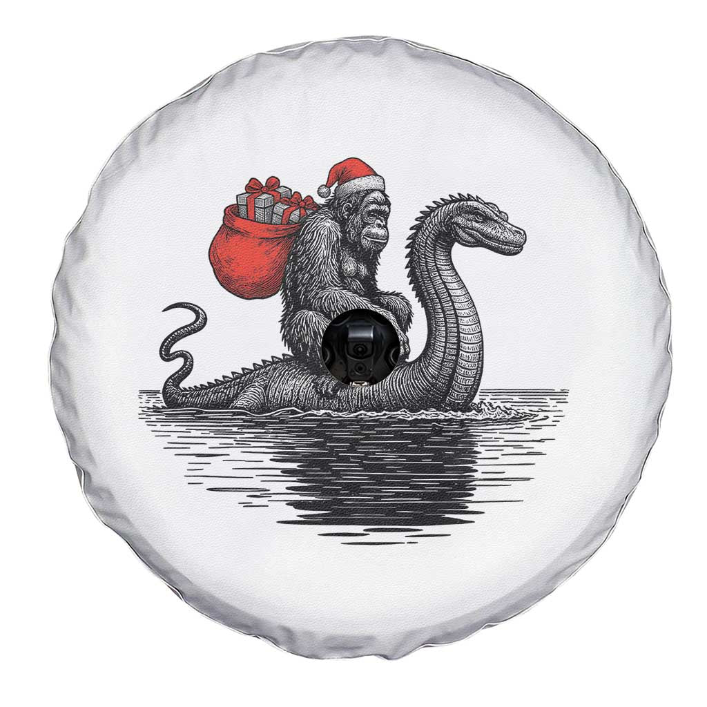 Funny Bigfoot Christmas Spare Tire Cover Sasquatch Loch Ness Cryptid Xmas TS14 Print Your Wear