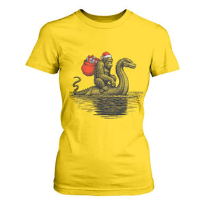 Funny Bigfoot Christmas T Shirt For Women Sasquatch Loch Ness Cryptid Xmas TS14 Daisy Print Your Wear