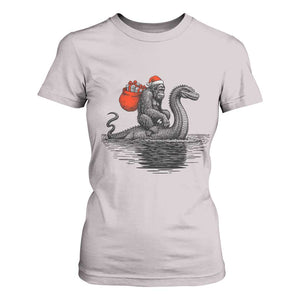 Funny Bigfoot Christmas T Shirt For Women Sasquatch Loch Ness Cryptid Xmas TS14 Ice Gray Print Your Wear