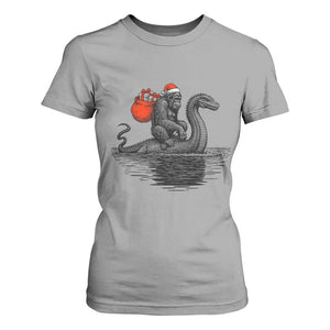 Funny Bigfoot Christmas T Shirt For Women Sasquatch Loch Ness Cryptid Xmas TS14 Sport Gray Print Your Wear
