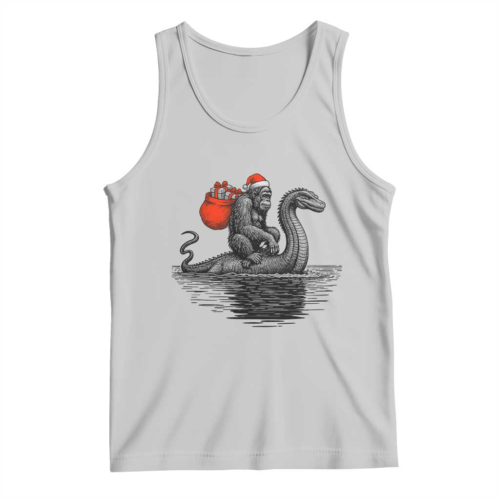 Funny Bigfoot Christmas Tank Top Sasquatch Loch Ness Cryptid Xmas TS14 Ash Print Your Wear