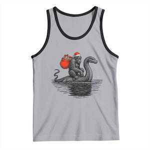 Funny Bigfoot Christmas Tank Top Sasquatch Loch Ness Cryptid Xmas TS14 Athletic Heather Black Print Your Wear