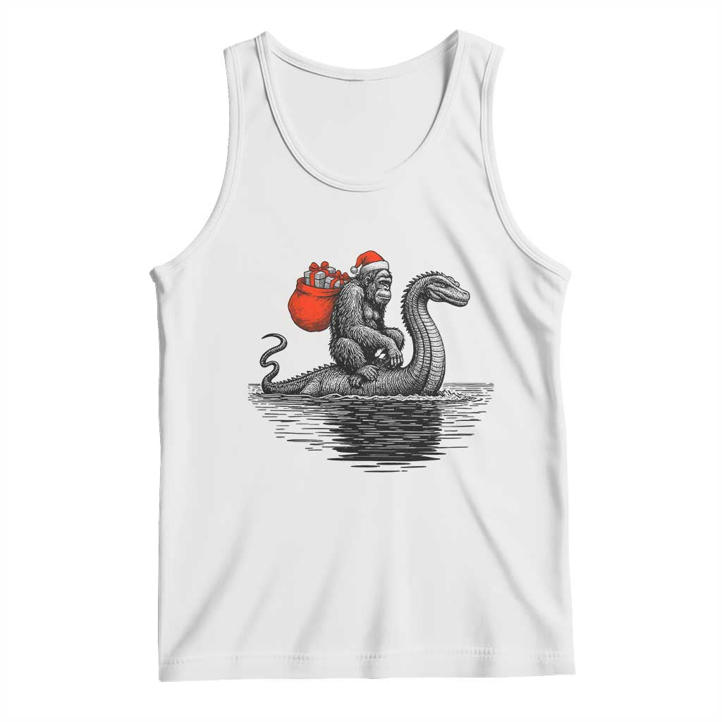 Funny Bigfoot Christmas Tank Top Sasquatch Loch Ness Cryptid Xmas TS14 White Print Your Wear
