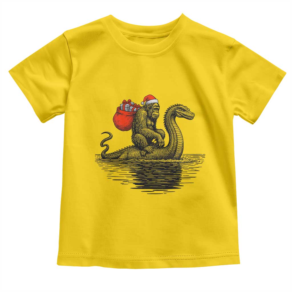 Funny Bigfoot Christmas Toddler T Shirt Sasquatch Loch Ness Cryptid Xmas TS14 Daisy Print Your Wear