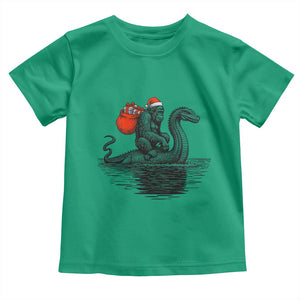 Funny Bigfoot Christmas Toddler T Shirt Sasquatch Loch Ness Cryptid Xmas TS14 Irish Green Print Your Wear