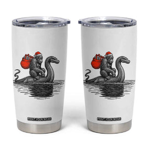 Funny Bigfoot Christmas Tumbler Cup Sasquatch Loch Ness Cryptid Xmas TS14 White Print Your Wear