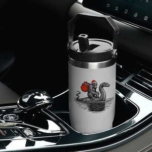 Funny Bigfoot Christmas Flip Straw Tumbler Sasquatch Loch Ness Cryptid Xmas TS14 Print Your Wear