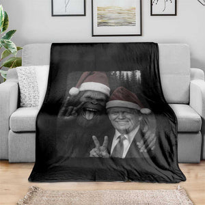 Funny Bigfoot Selfie Christmas Throw Blanket Sasquatch Trump Meme TS14 Print Your Wear