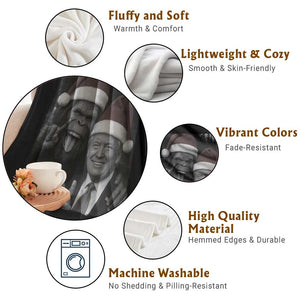 Funny Bigfoot Selfie Christmas Throw Blanket Sasquatch Trump Meme TS14 Print Your Wear