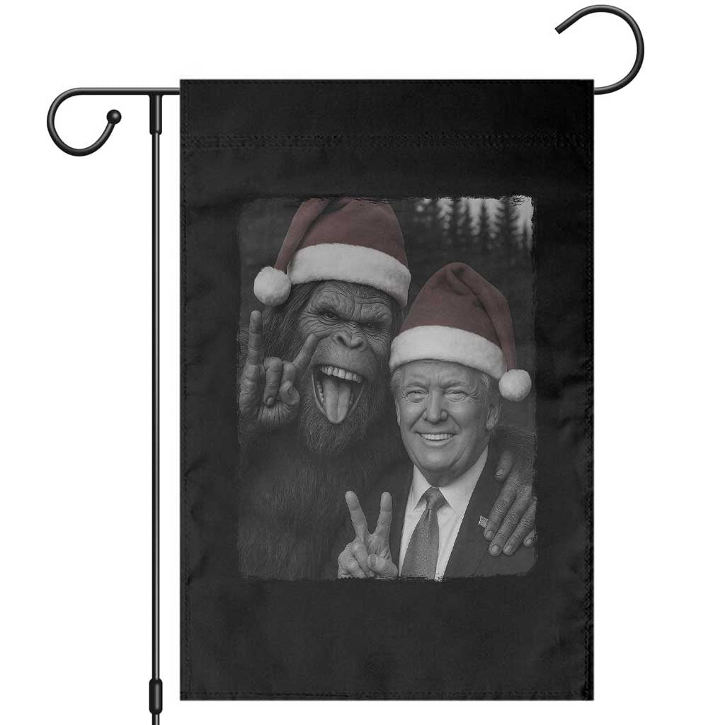 Funny Bigfoot Selfie Christmas Garden Flag Sasquatch Trump Meme TS14 Black Print Your Wear