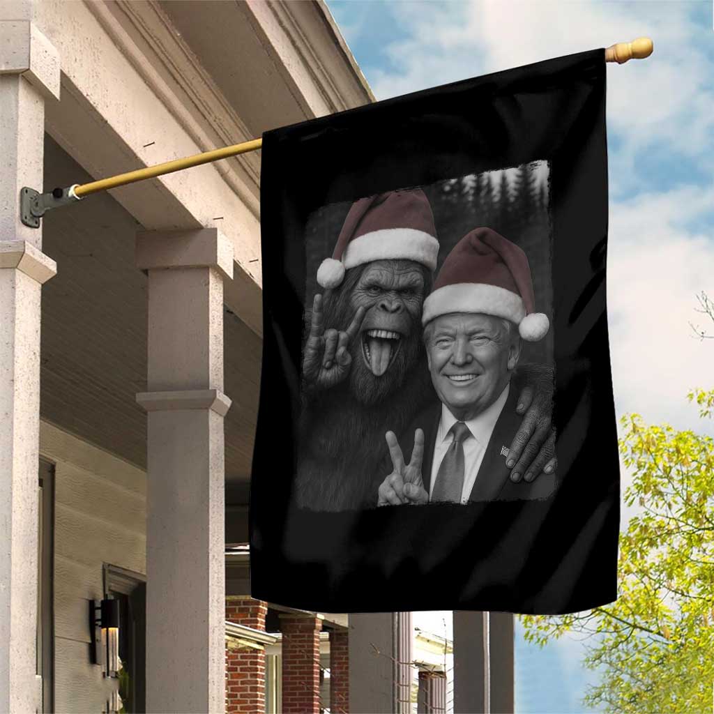Funny Bigfoot Selfie Christmas Garden Flag Sasquatch Trump Meme TS14 Print Your Wear
