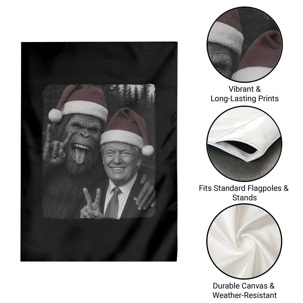Funny Bigfoot Selfie Christmas Garden Flag Sasquatch Trump Meme TS14 Print Your Wear