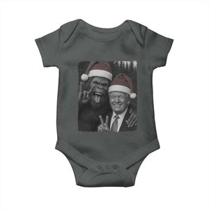 Funny Bigfoot Selfie Christmas Baby Onesie Sasquatch Trump Meme TS14 Dark Heather Print Your Wear
