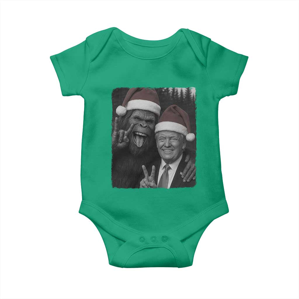 Funny Bigfoot Selfie Christmas Baby Onesie Sasquatch Trump Meme TS14 Irish Green Print Your Wear